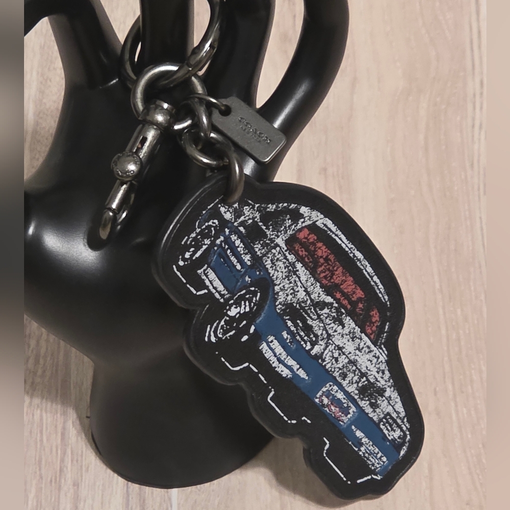 Coach Leather Camaro Race Car Key Fob Chain Keychain Bag Charm Legendary